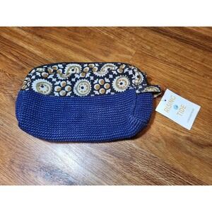 Rising Tide Blue Textured Cosmetic Bag NWT